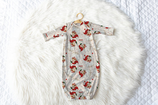 Old Saint Nick Christmas Personalized Name Infant Gown