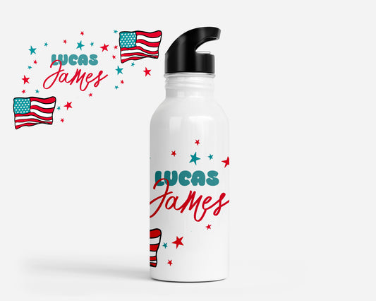 Land Of The Free Personalized Kids Water Bottle