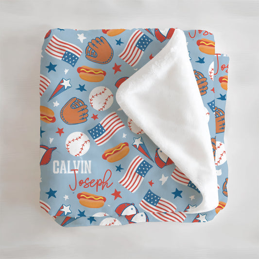 Take Me Out To The Ballgame Personalized Minky Blanket