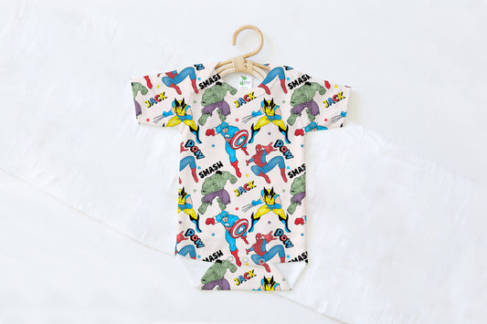 Hero Personalized Name Baby Bodysuit