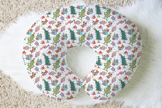 Mean But Merry Christmas Personalized Baby Name Nursing Pillow Cover
