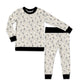 Spooky Scary Skeletons Halloween Long Sleeve Jersey Jams – Two-Piece Loungewear Set