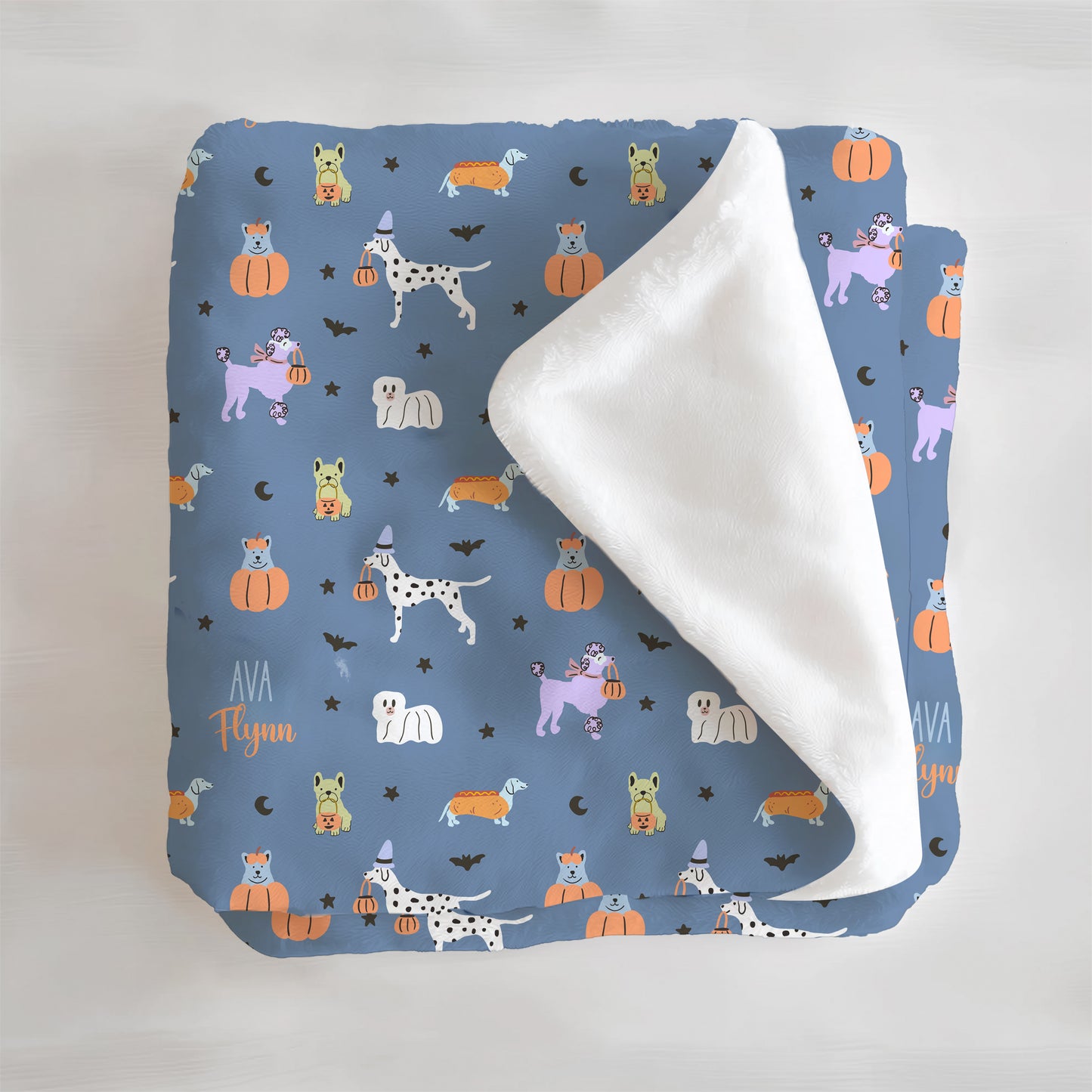 Halloween Pups Personalized Minky Blanket