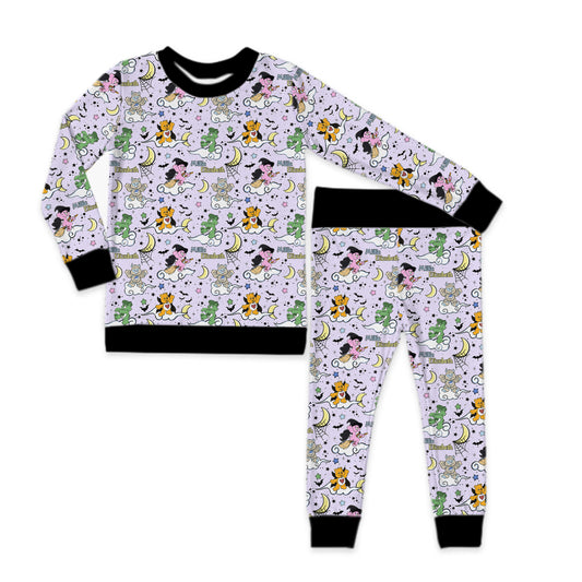 Scare Bears Halloween Long Sleeve Jersey Jams – Two-Piece Loungewear Set