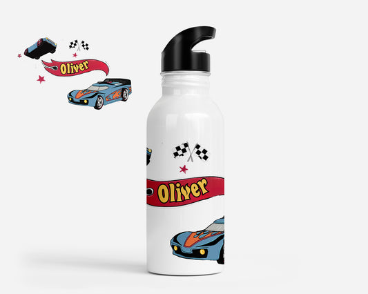 Let's Race Personalized Kids Water Bottle