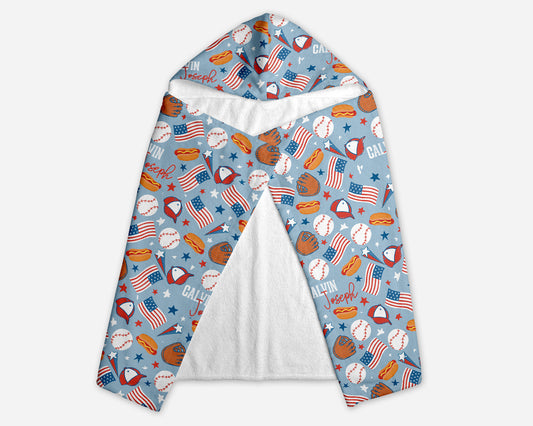 Take Me Out To The Ballgame Personalized Hooded Towel