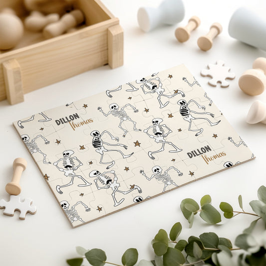 Spooky Scary Skeletons Halloween Personalized 30 Piece Puzzle