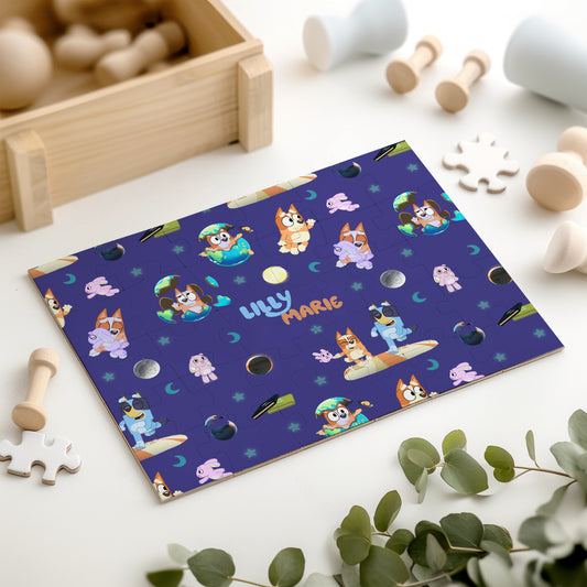 Sleepytime Pups Kids Personalized 30 Piece Puzzle