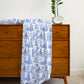 Tale As Old As Time Blue Toile Personalized Name Swaddle