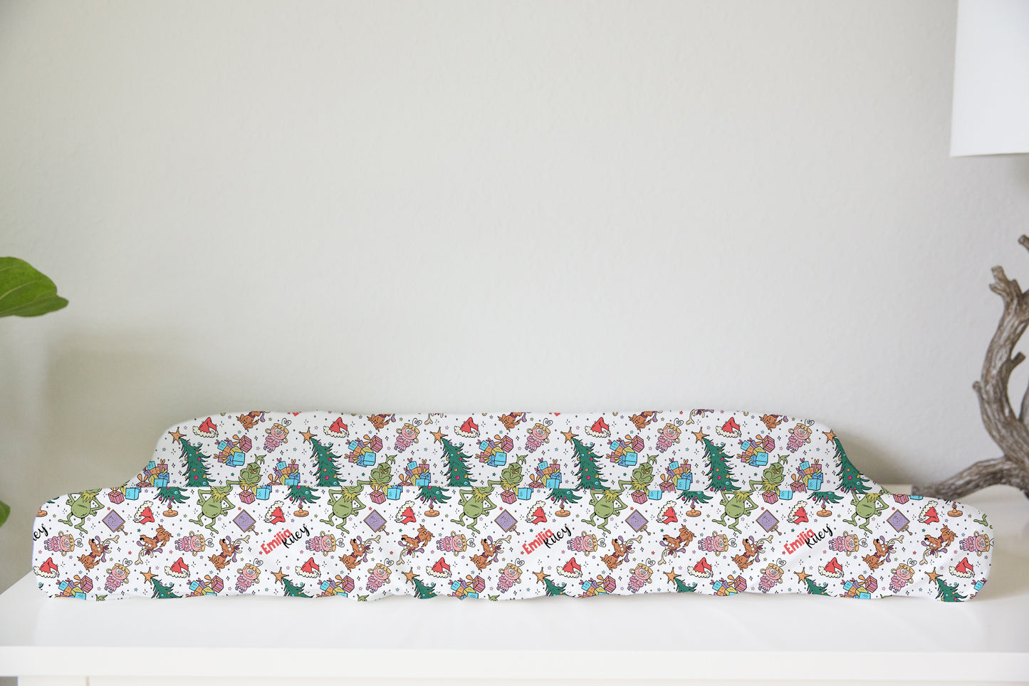 Mean But Merry Christmas Personalized Changing Pad Cover