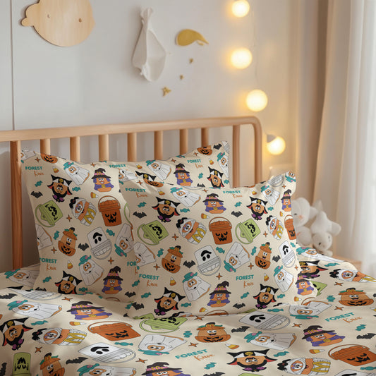 Boo Buckets Activity Halloween Build Your Own Personalized Twin Bedding Set – Sheets & Pillowcase Options
