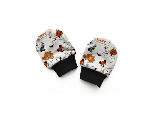 Boo Crew Halloween Personalized Baby Mittens