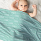 Solid Color Script & Block Font Personalized Name Swaddle