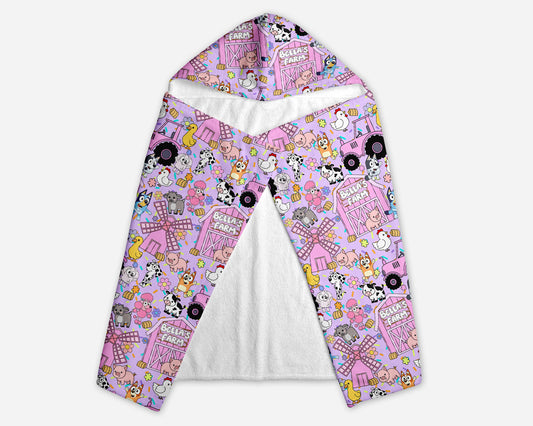 Farm Buddies Personalized Hooded Towel | Pink
