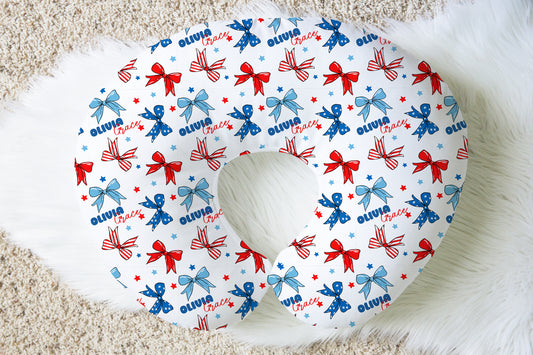 America The BOW-tiful Personalized Name Nursing Pillow Cover