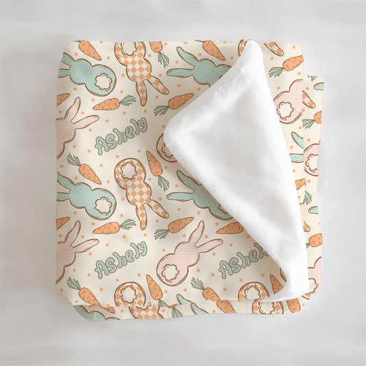 Easter Bunny Personalized Minky Blanket