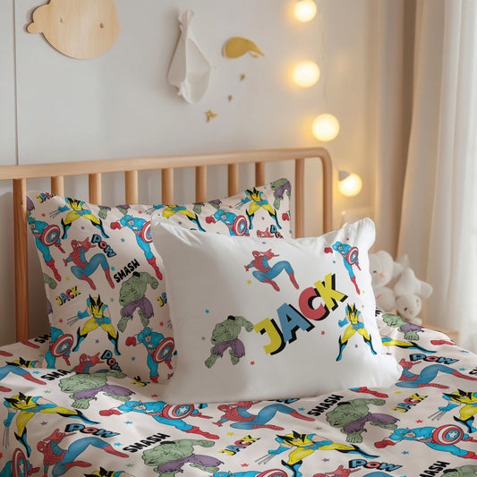Hero Build Your Own Personalized Twin Bedding Set – Sheets & Pillowcase Options