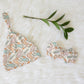 Easter Bunny Personalized Name Knotted Newborn Hat & Bow Headband