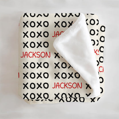 Valentines XOXO Personalized Minky Blanket